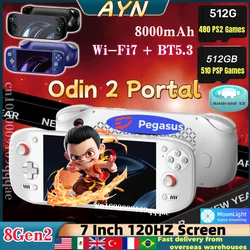 AYN Odin 2 Portal Handheld Game Console 7 Inch 120HZ Screen Android13 8000mAh 8Gen2 Open Source Portable Console PSP PS2