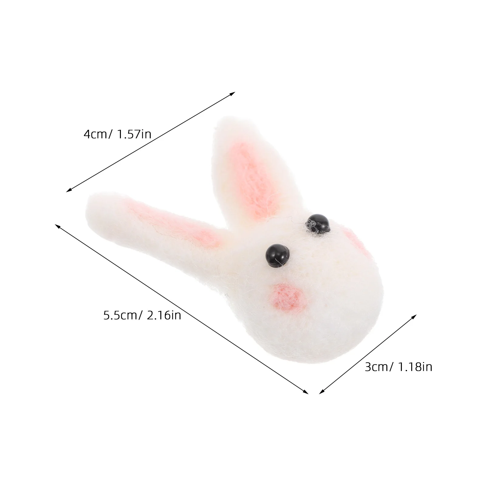 5Pcs Rabbit Felt Crafts DIY Accessories Easter Holiday Decorations Soft Needle Felting Kit Creative Handmade Rabbit Ornaments