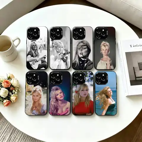 Actress B-Brigitte Bardot Phone Case For iPhone 17,16,15,14,13,12,11 Plus,Pro Max,XS,Colored Silver Plated Inside Cover