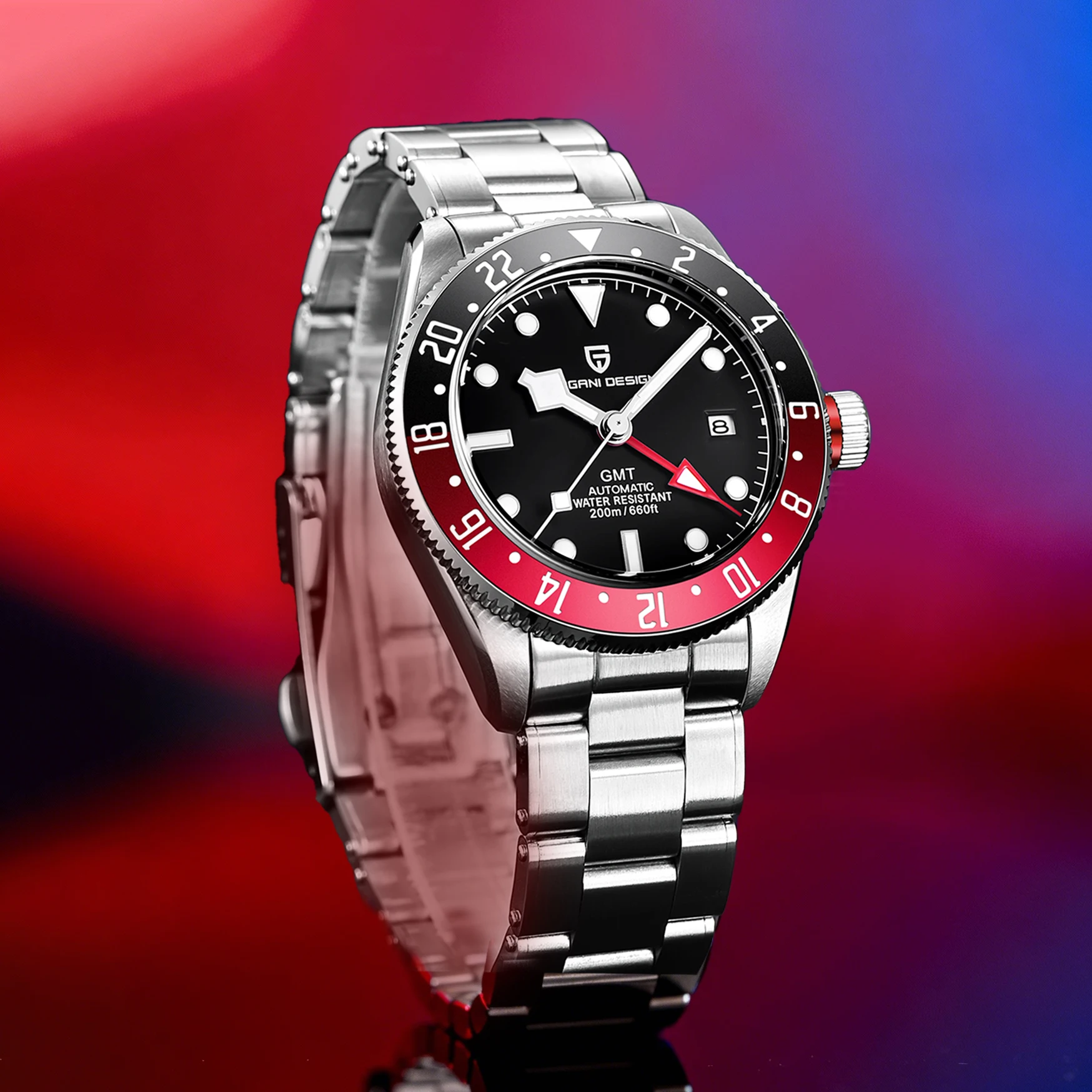 

Мужские часы PAGANI DESIGN BB58 GMT, роскошные автоматические часы, мужские механические наручные часы, мужские водонепроницаемые часы с сапфировым стеклом AR