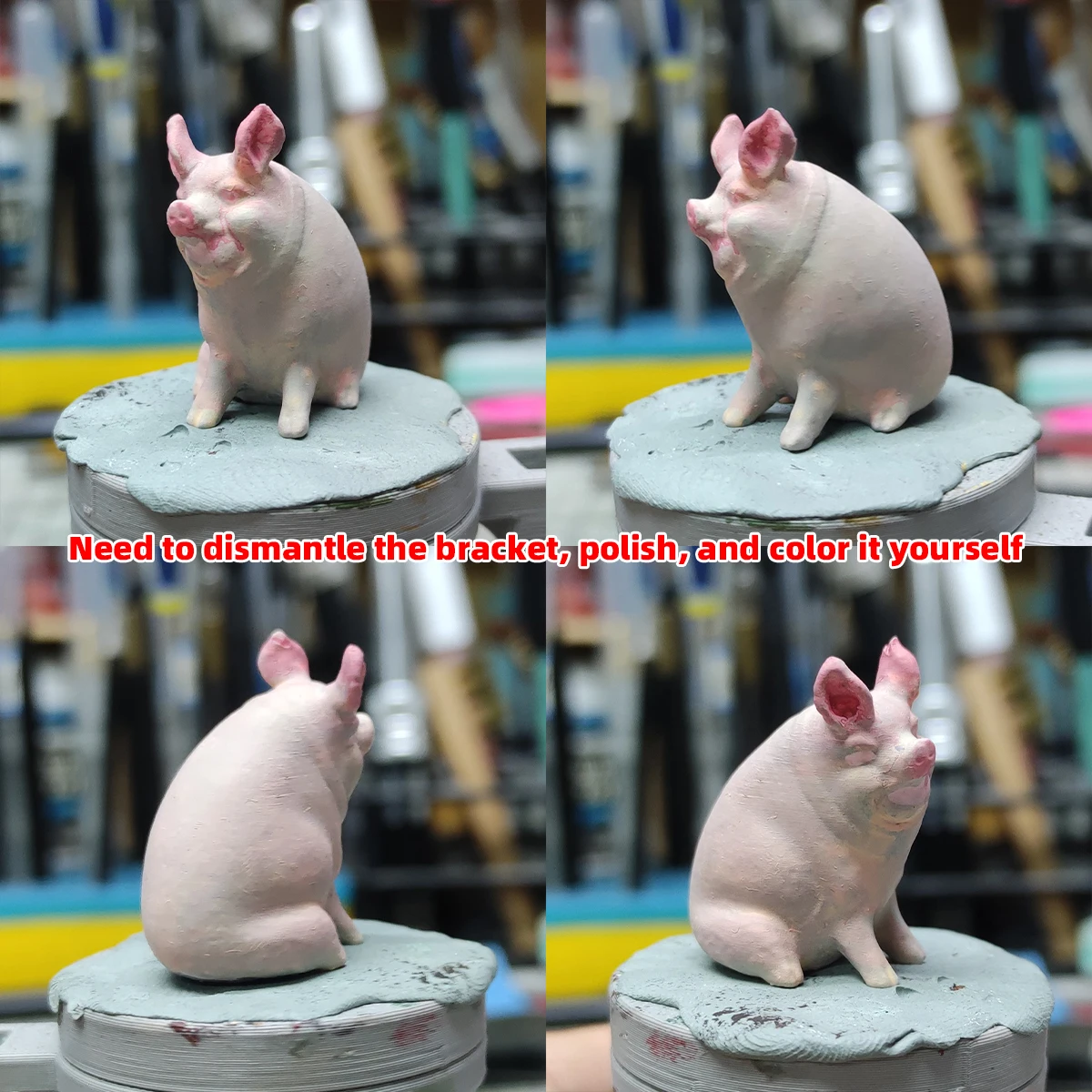 3D-Gedrucktes Harz-Miniatur-Schwein Tiermodell-Bausatz, Architektur-Diorama Sandtisch-Dekoration Passend für 1/35 1/48 1/64 1/72 – Detail 5