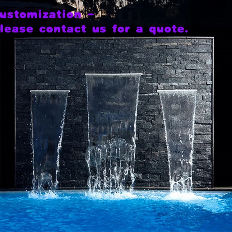 custom.Fenlin Outdoor Artificial Pool Stainless Steel Wall Modern Silver Waterfall Commercial Grade Feature