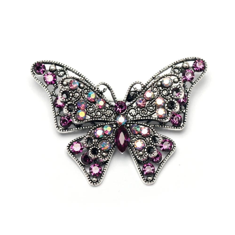 Fashion Crystal Buterlfy Brooch For Women Shinning Rhinestone Butterfly Corsage Lapel Pin Party Jewelry Gifts