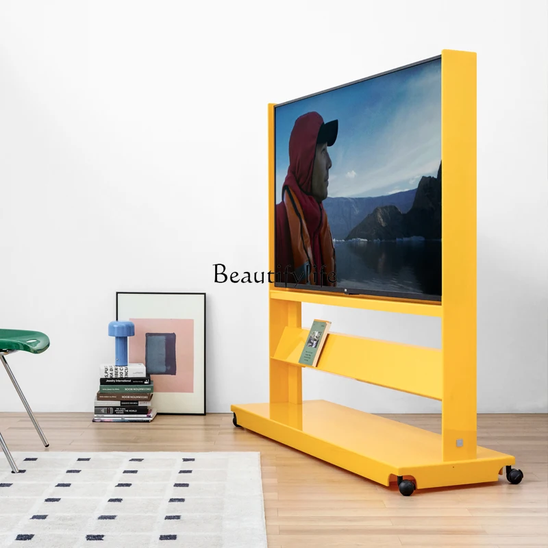 

Movable TV Cabinet Rack Living Room Household Small Apartment Modern Simple Wheeled TV Mobile Floor Bracket