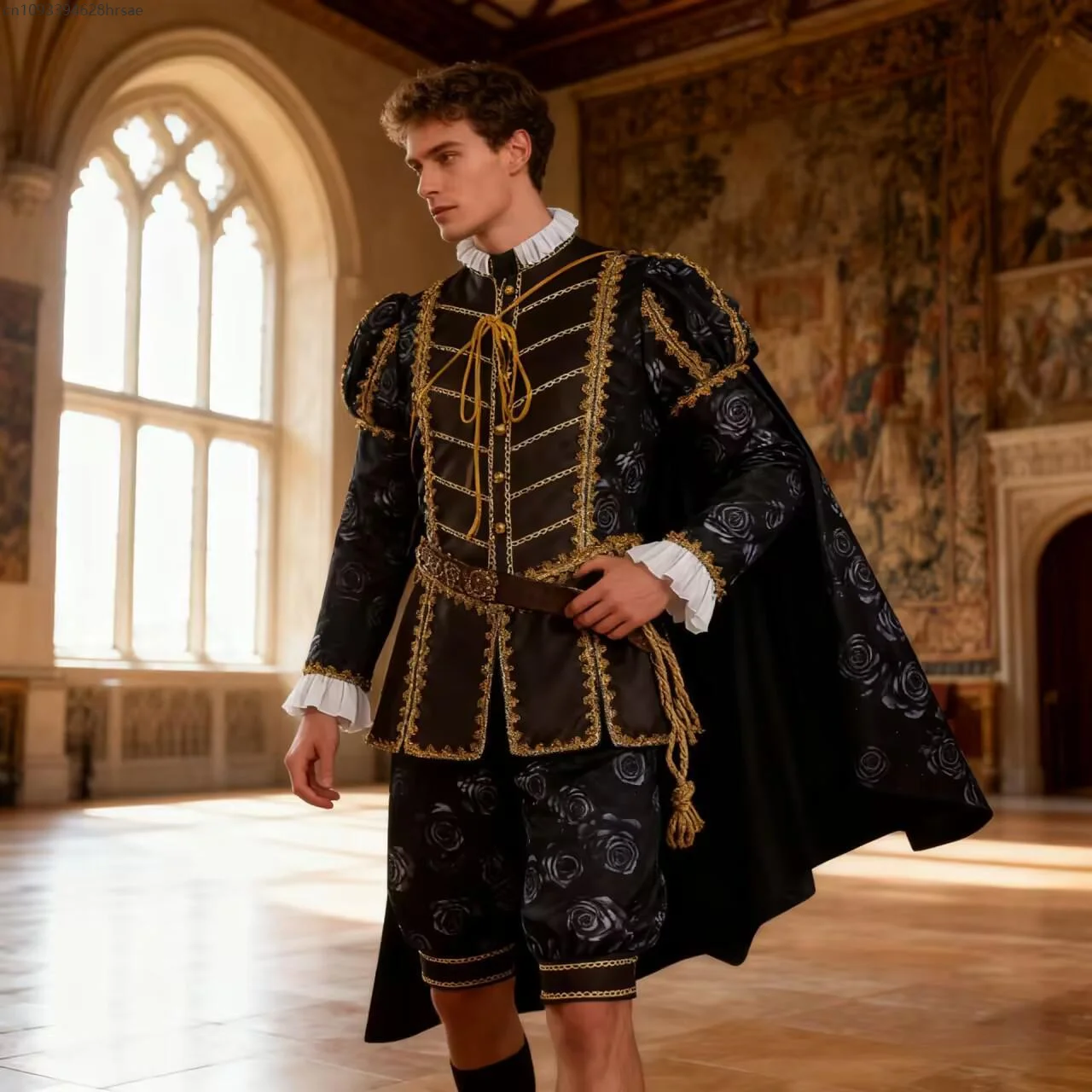 

Medieval Renaissance Nobleman Costume Court Noble Adult Men Victorian Royal Knight Cosplay Stage Performance Outfit