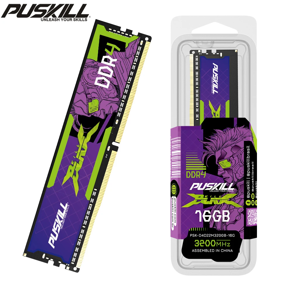 PUSKILL Killblade DDR4 32gb 16gb 8gb RAM 1.2V 3200mhz 2666mhz C19 CL22 UDIMM Desktop Memory