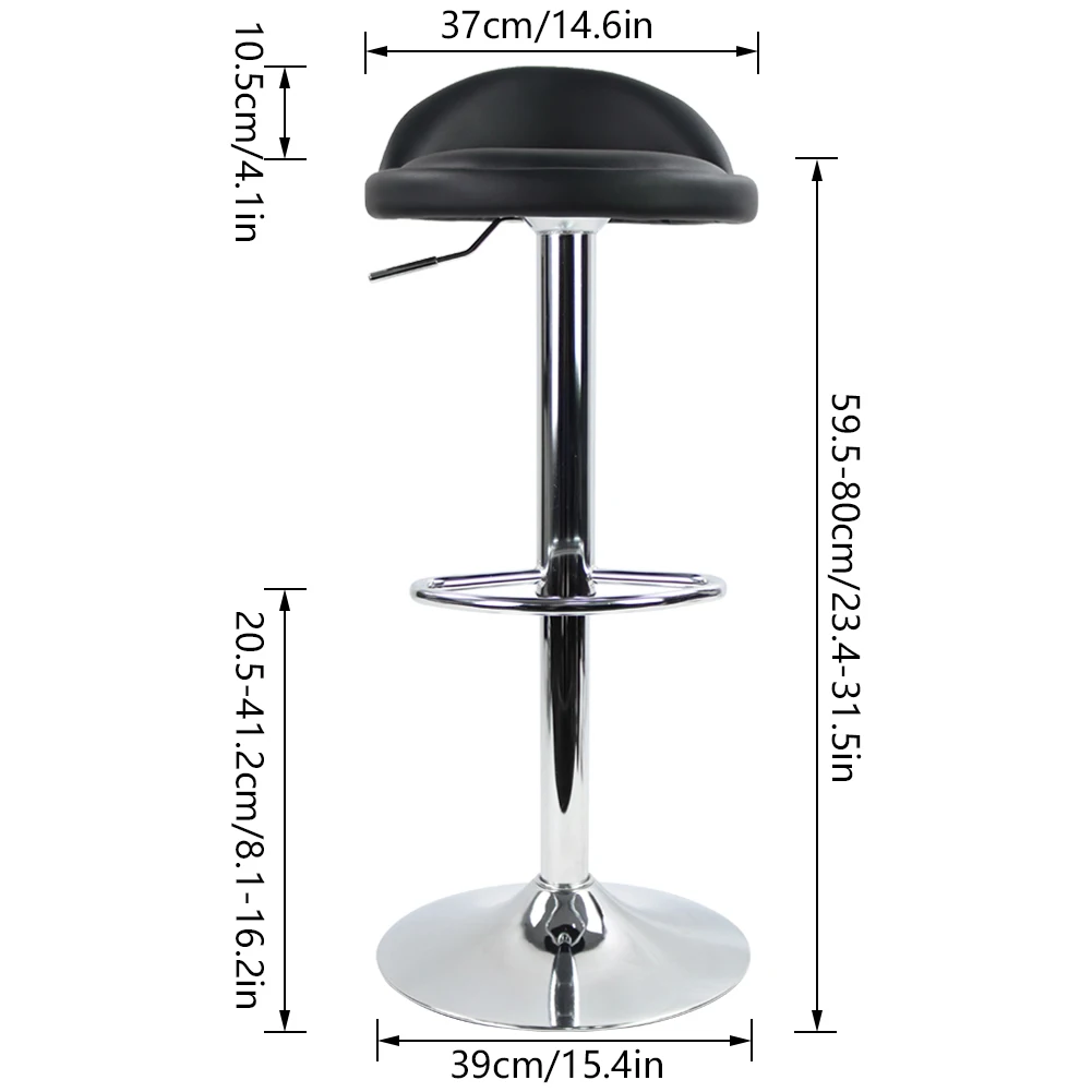 KKTONER Okrągły stołek barowy ze skóry PU z oparciem i regulacją wysokości Obrotowe krzesło pubowe Domowe stołki barowe do kuchni