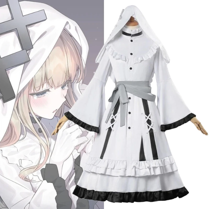 

Anime Hikami Meruru Cosplay Magical Girl Costume Witch Cos White Maid Uniform Full Set for Women Role Play Outfit Theme Party