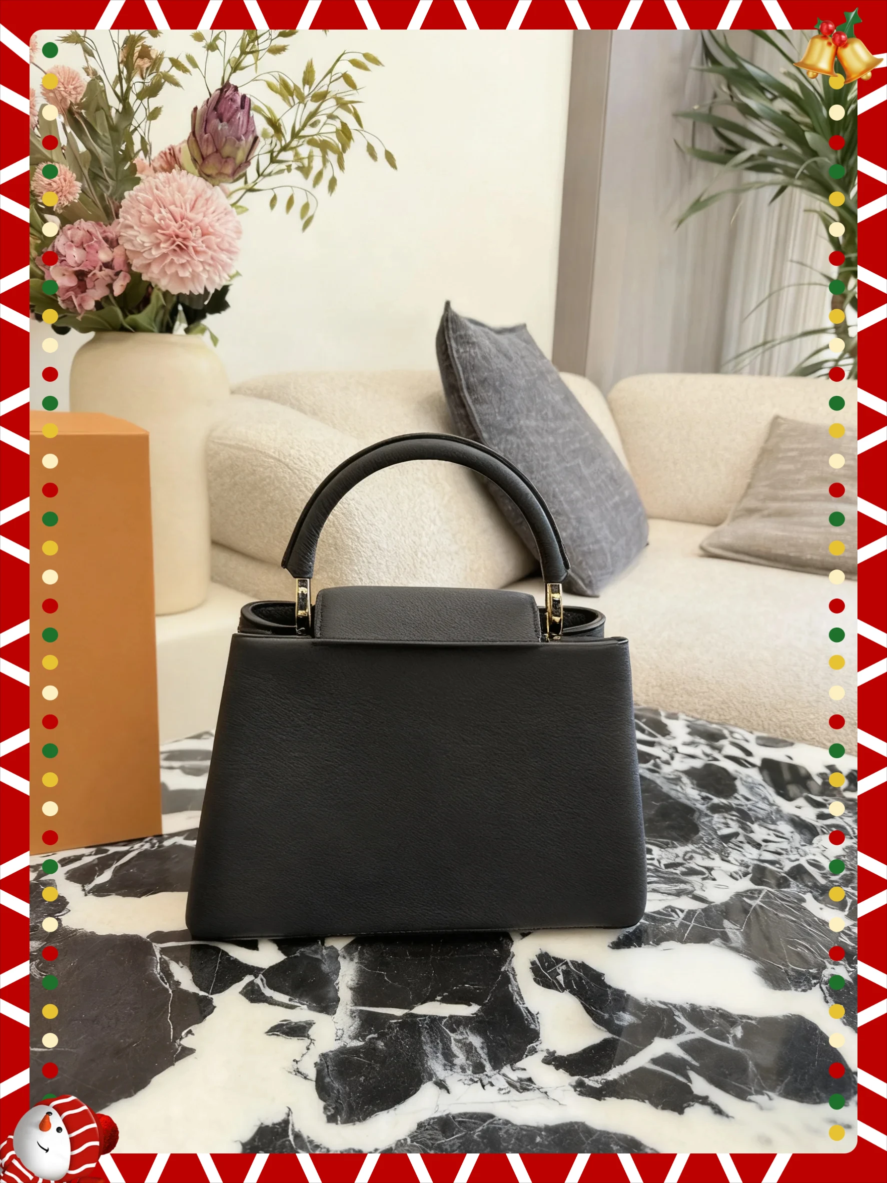 

SIZE: 27 CM Fashionable Versatile bags leather cherry Portable can be carried on the shoulder no boxes