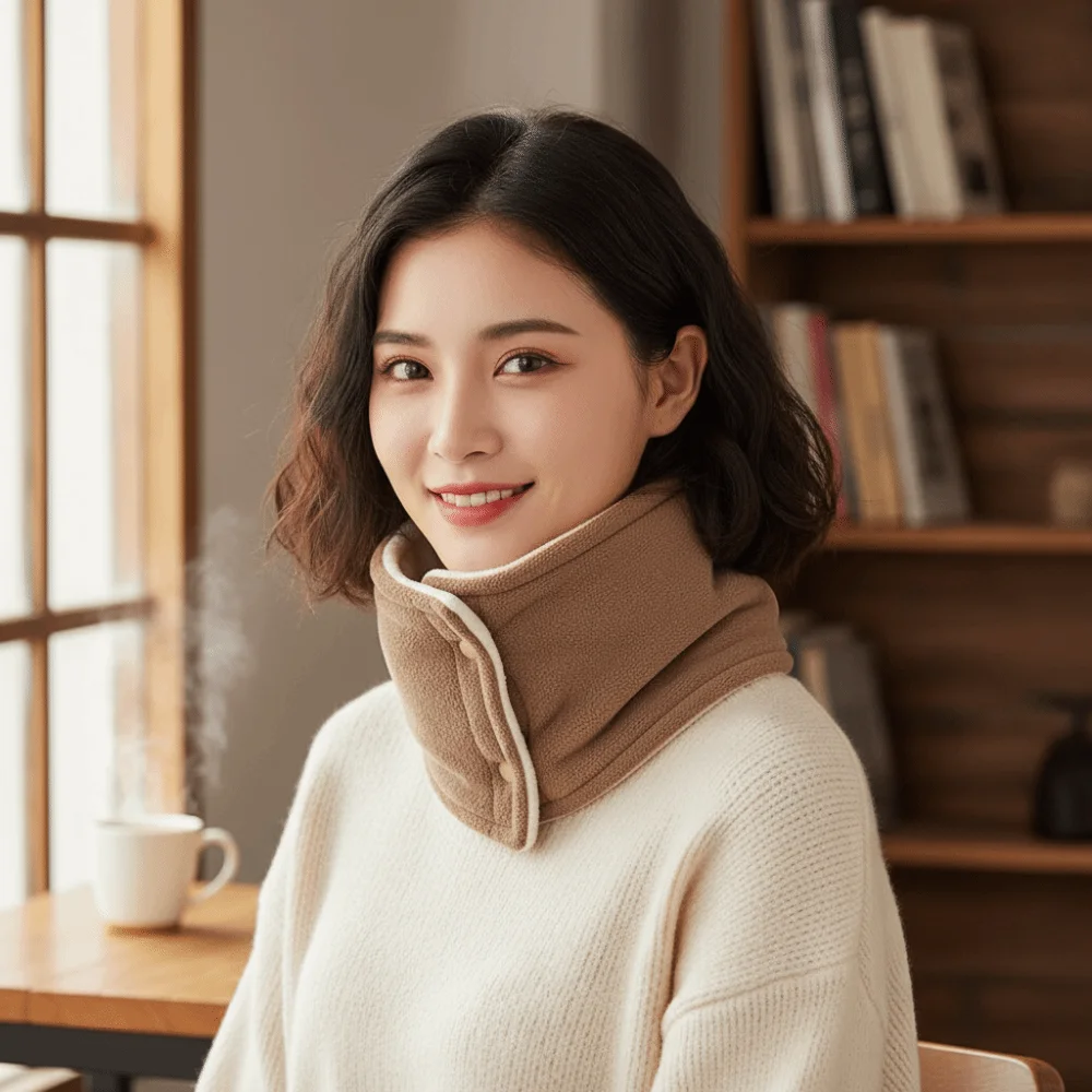 

Fashion Polar Fleece Winter Knitted Scarf Double-sided Windproof Fleece Muffler Solid Color Thick Warm Neck Warmer Women