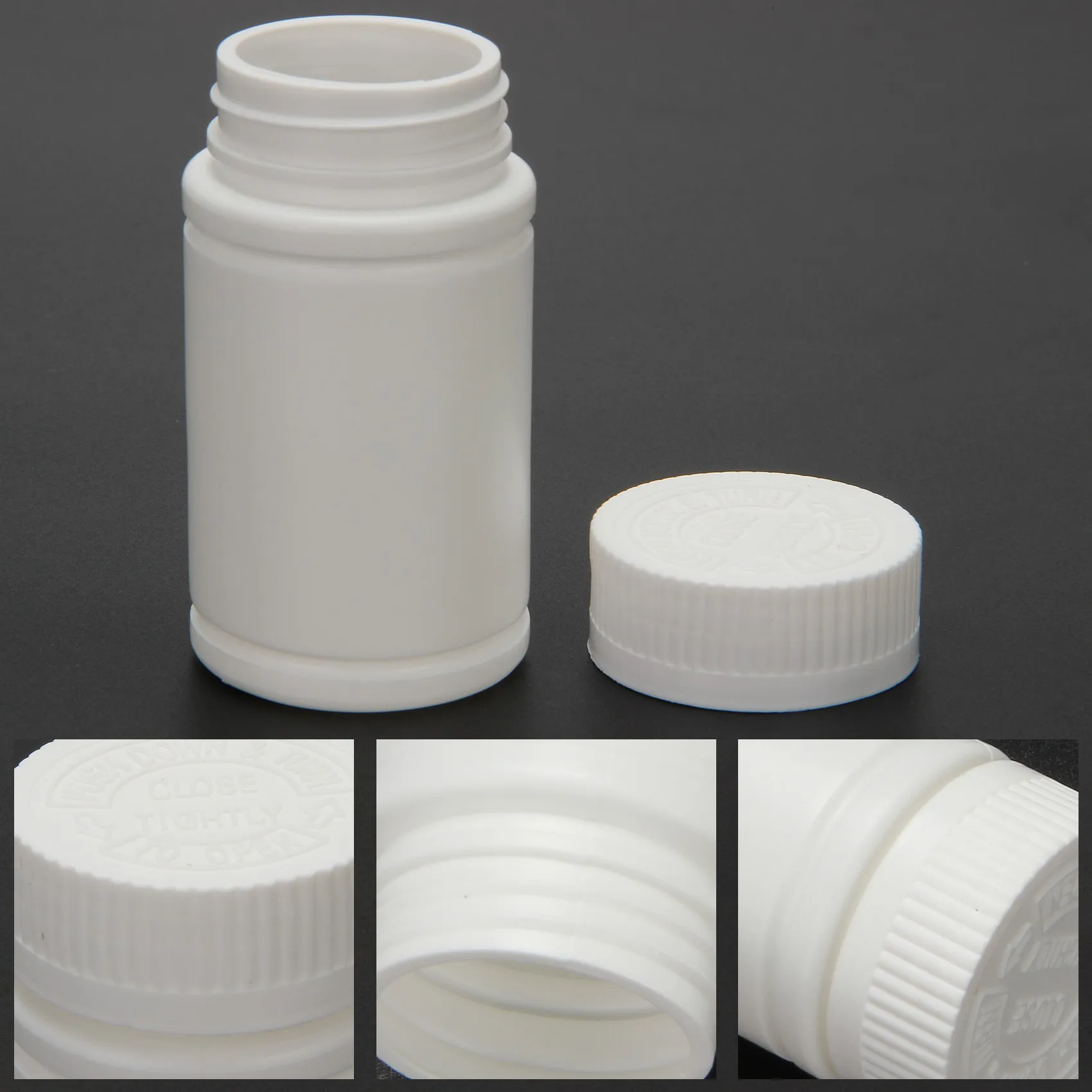 【POPULAR】Plastic Empty Medicine Bottles Pill Tablet Container Holder 3Pcs White