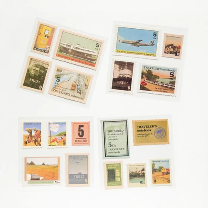 New Retro Literary Travel Stickers Paper Labels Decoration Diary Seal Scrapbooking Art Collage Stationery Planner Diary Sticker