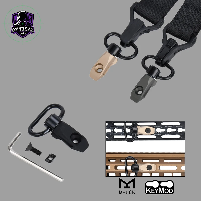 

Tactical Metal QD Gun Sling Fixed Button Rifle Strap Revolve Buckle Offset Mount M-LOK Keymod Rail Outdoor Hunting Adapter