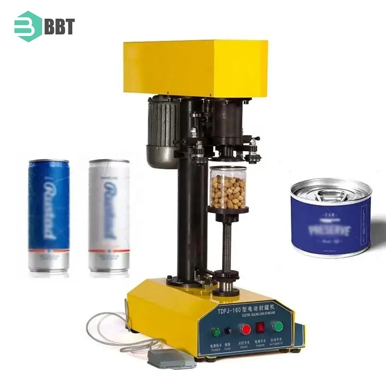 

Tabletop Semi Automatic Aluminum Can Sealer Machine Tin Can Seamer Bottle Capping For Milk Tea Coffee Pop Pet Cans