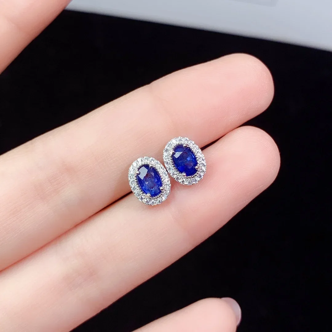 

Natural Sapphire Earrings Women's Silver 925 Wedding Gems Free Shipping Earrings Sterling Certified Jewelry Boutique