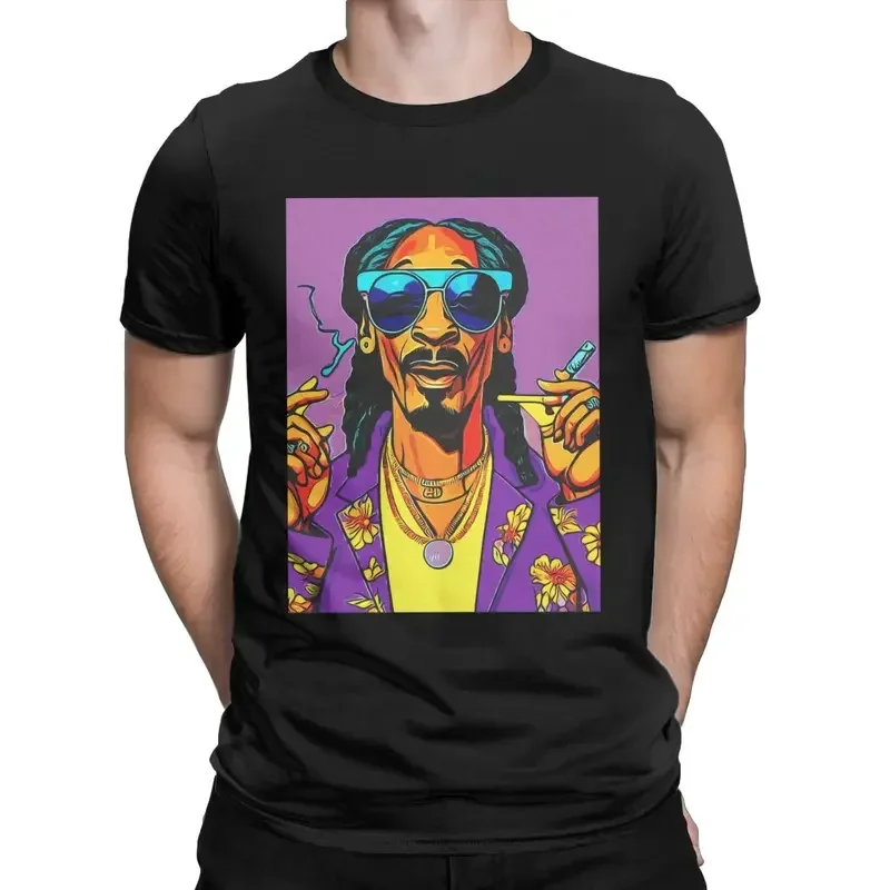 Y2K Men Snoop Dog Rapper Hip Hop T Shirt Dj Rock Music Cotton Clothes Awesome Short Sleeve Round Collar Tees Present