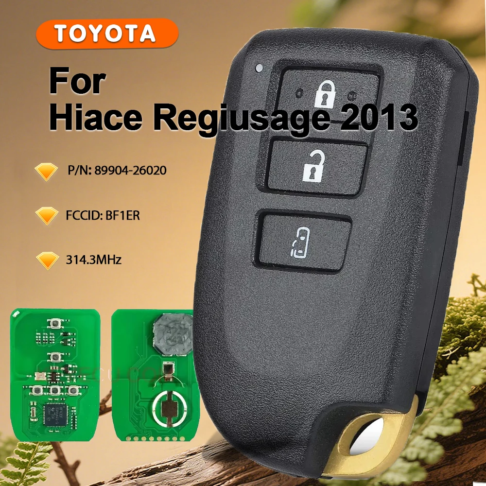 KEYECU 89904-26020 , BF1ER  for Toyota Hiace Regiusage 2013 314.3MHz 3 Button Smart Remote Key Fob