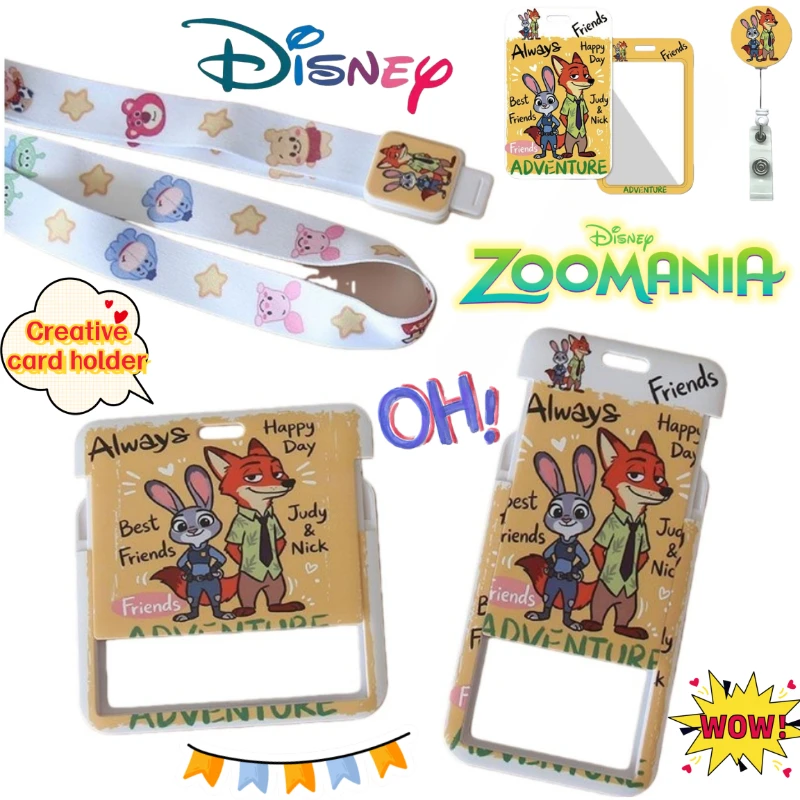 

Zootopia Judy Hopps Nick Wilde Cartoon Cute ID Badge Convenient Retractable Holder Protective Case Can Be Worn Around the Neck