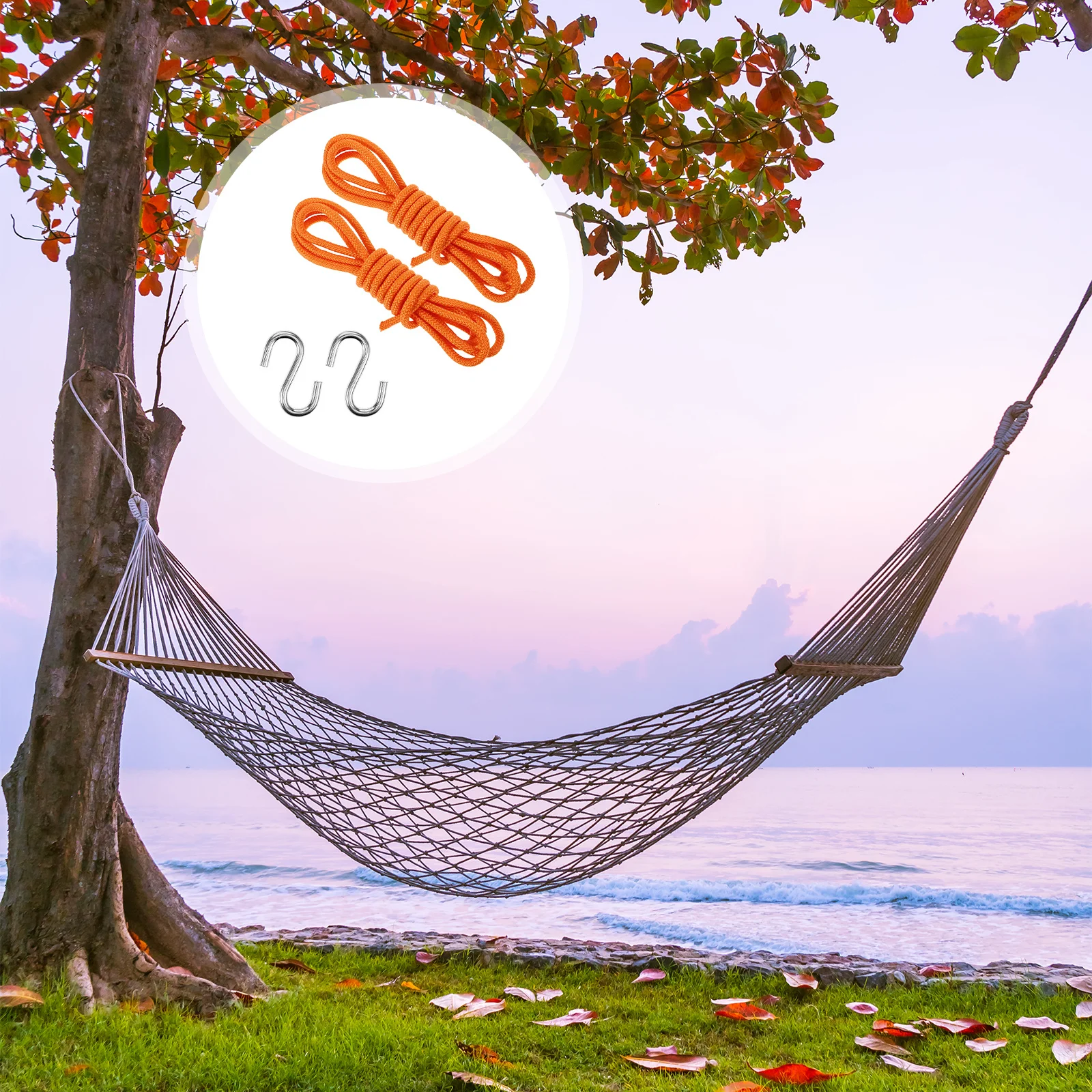 

1Set Hammock Strap Accessories Strong Rope Buckle Set Lightweight Easy Install for Outdoor Camping Hiking Hammock Fixed Strap