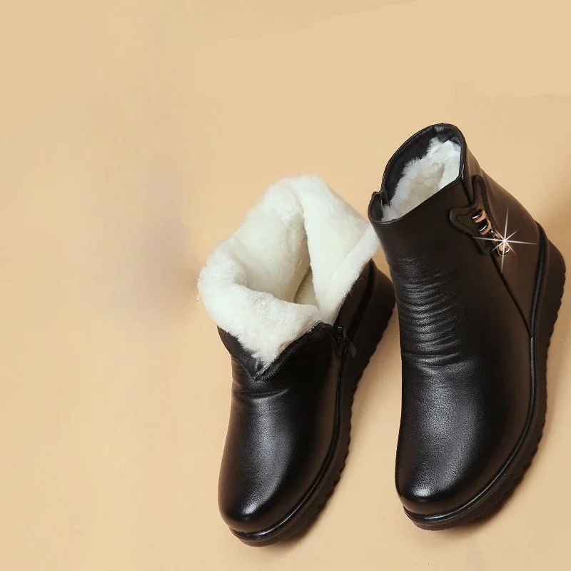 

New Women's Boots Winter Soft Soles Snow Boots Fashion Warm Cotton Shoes for Women Plush Comfortable Nude Boots Zapatos De Mujer