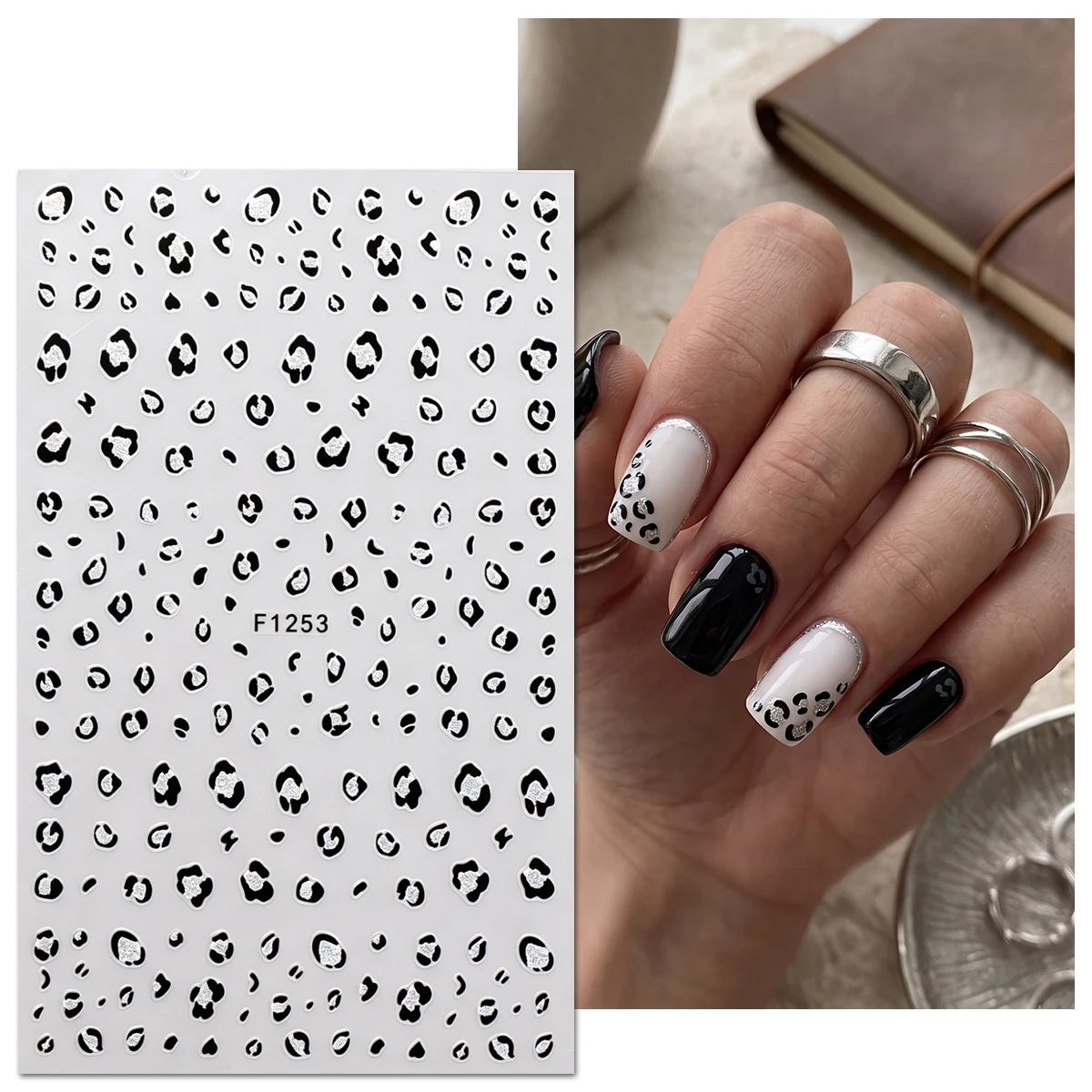 2/3 Multicolor Fine Glitter Leopard Print Cheetah Nail Art Decal Y2K Wild Retro Style Nail Decoration Nail Art Supplies