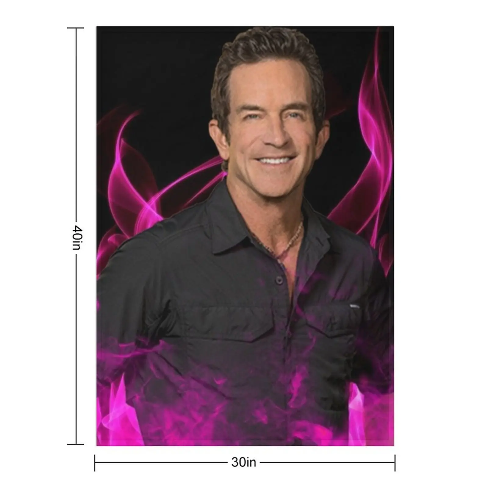 Jeff Probst Handsome Pink Glow Fire Blow Throw Blanket Decorative Throw Camping Flannel Furrys Retros Soft Big Blankets