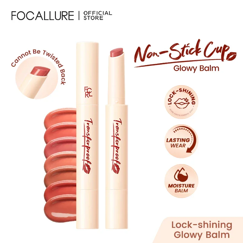 FOCALLURE Non-stick Lipstick Lip Gloss Longlasting Moisturizing Translucent Luster Lip Balm Pen Lip Liner Makeup Cosmetics