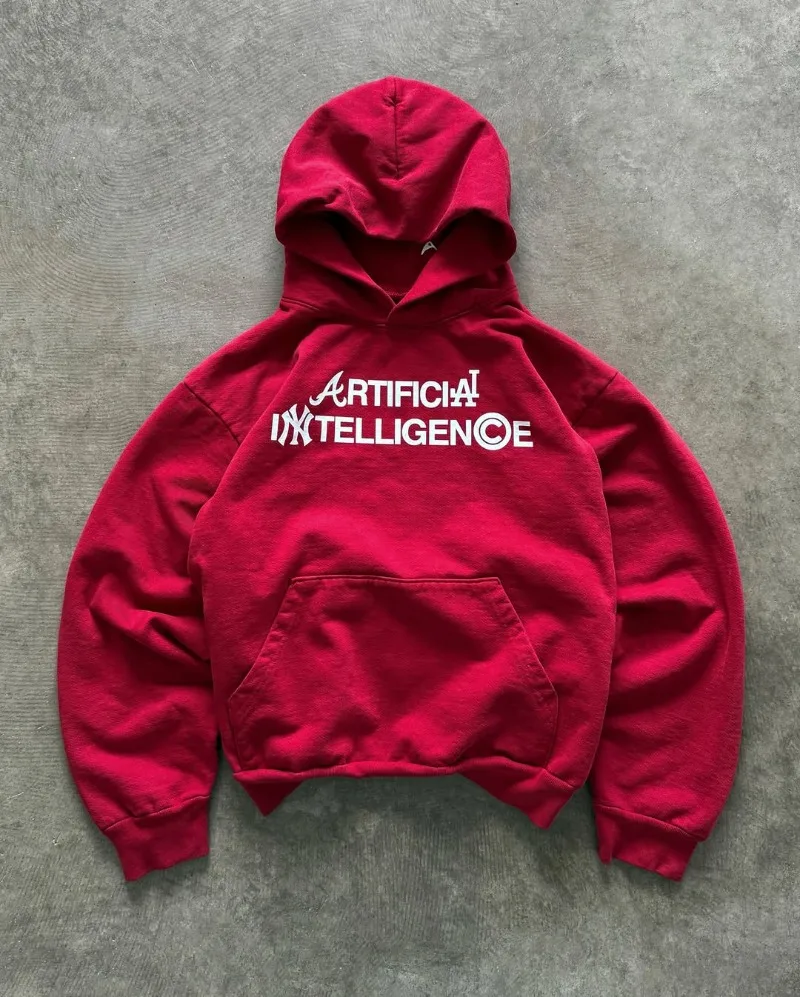 

2025 New American Hip-hop Street Retro Letter Print Hoodie Men Y2k Casual Punk Harajuku Trendy Brand Oversized Sweatshirt Women