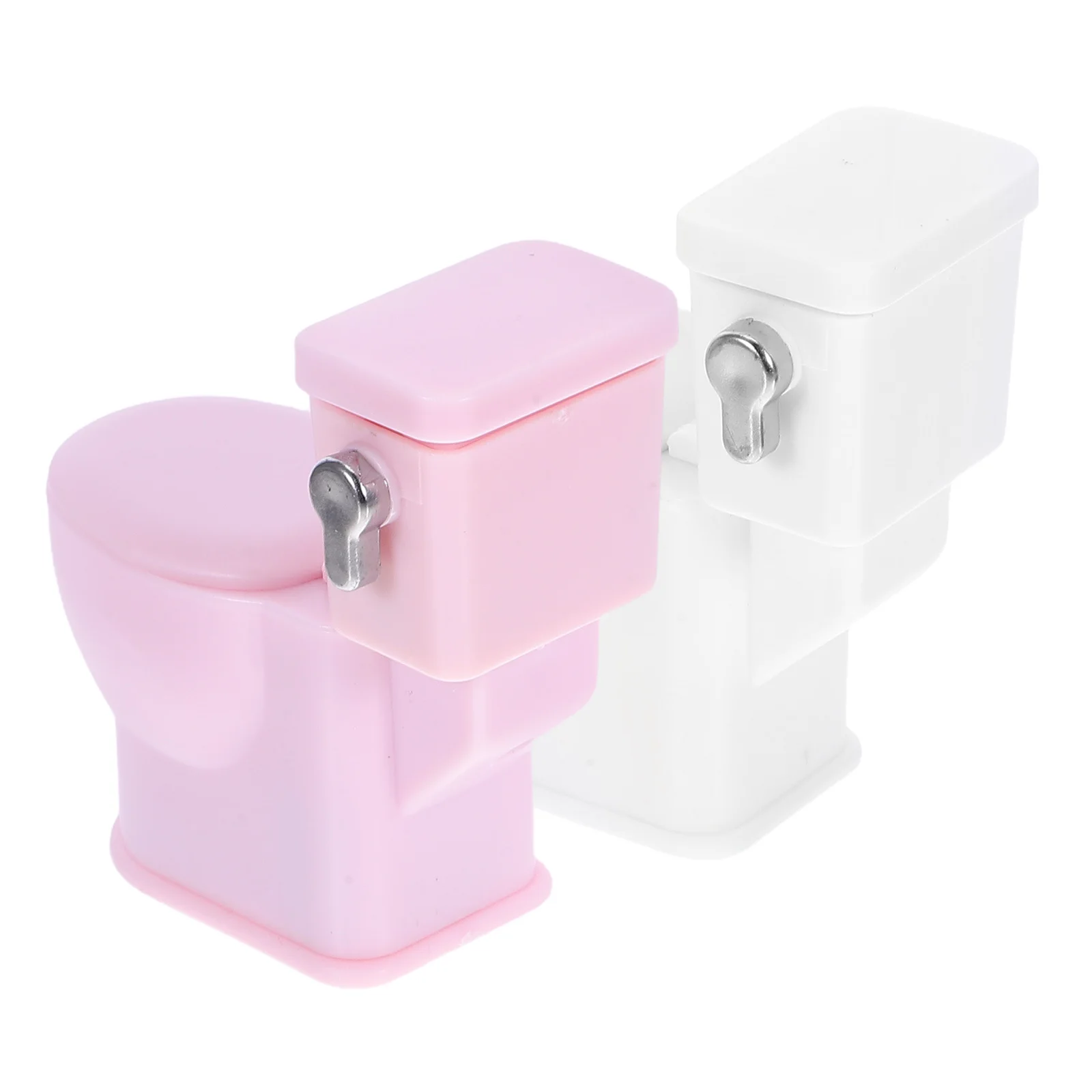 

2 шт. миниатюрные пластиковые унитазы для кукольного домика, реалистичные крошечные сиденья для унитаза, мебель для маленького дома, для ролевых игр