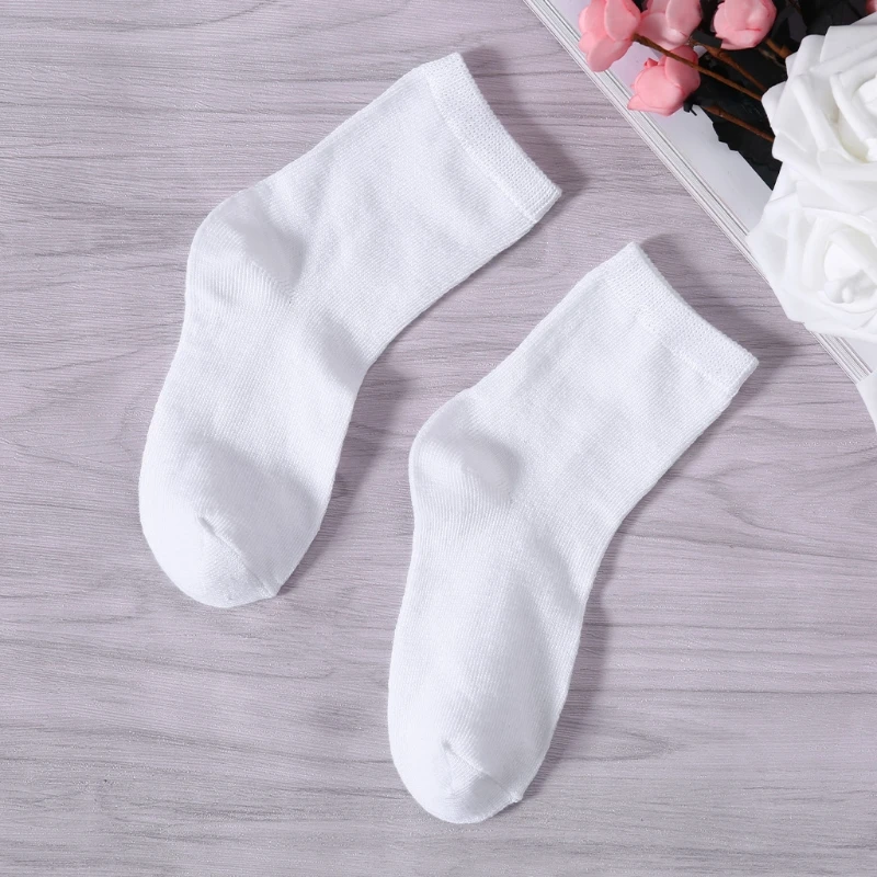 Chaussettes respirantes pour filles, chaussettes en coton pour robe d'école, pour enfants garçons, paquet 5