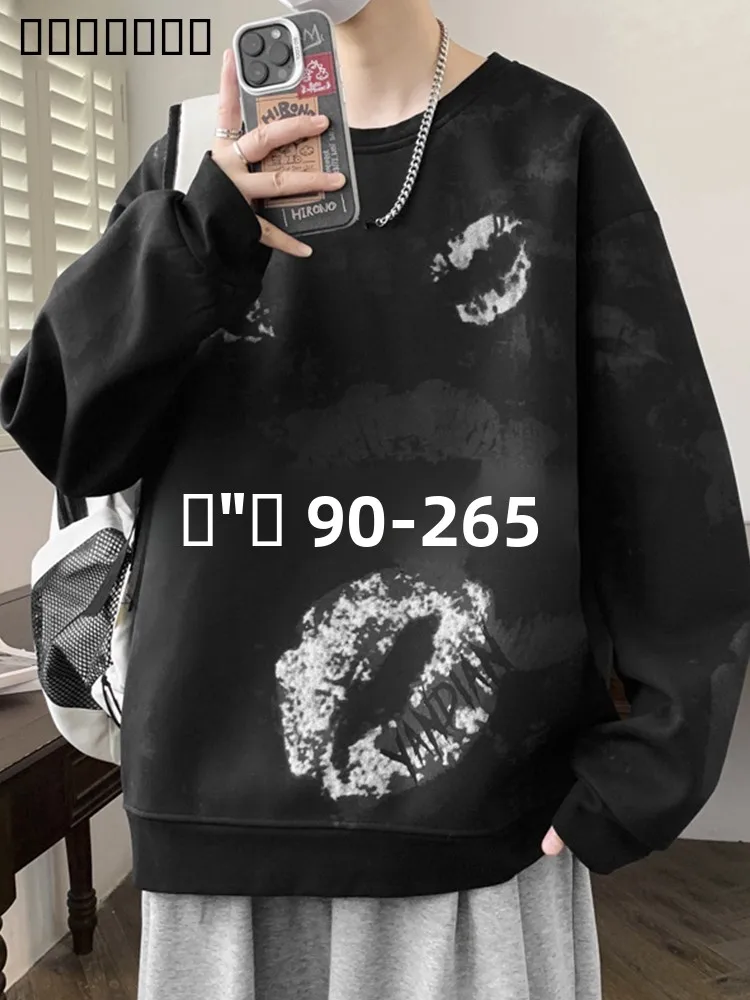 

American Style Loose Fit Long Sleeve round Neck Men's Hoodie Printed Casual Breathable Polyester Spring Autumn Fashionable Sl...