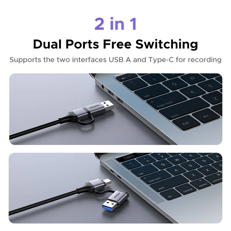 UGREEN HDMI Capture Card 2K@30 Capture & 4K Loop-out HDMI naar USB/Type-C Video Grabber voor computer Live Stream-opname