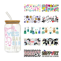 LETOP 1PCS Pegatinas Guitarra Music Guitar Game Gamer Fuel Sport Print UV DTF Can Sticker Labels For UV DTF Wrap Transfers
