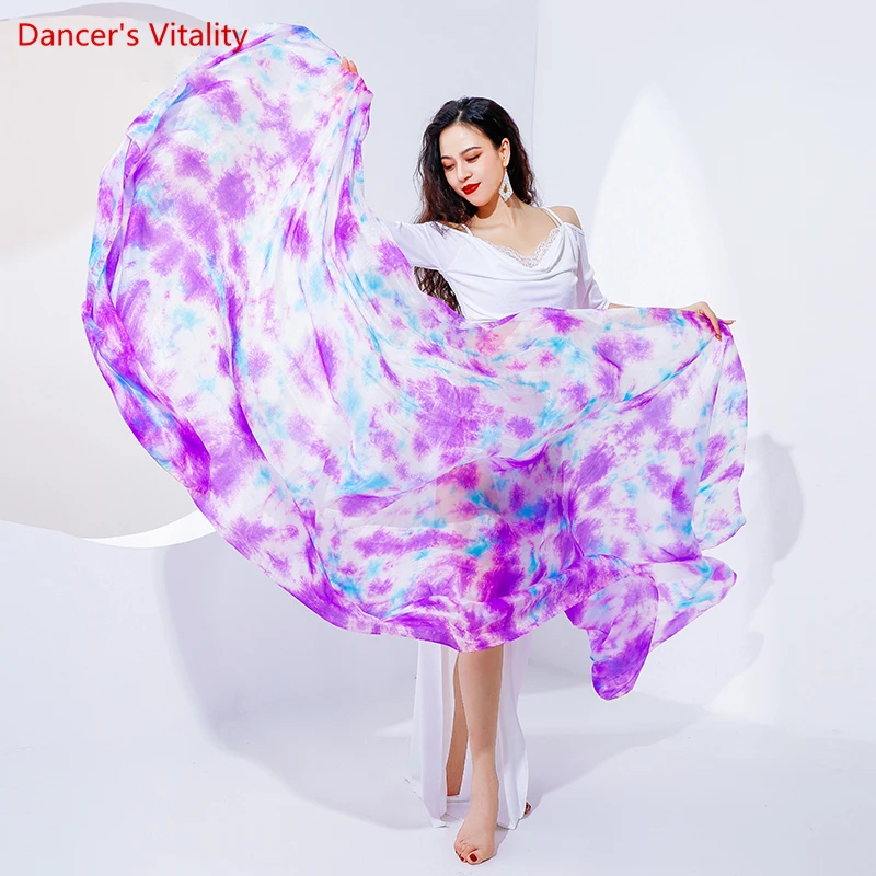 Belly Dance Accessory Opening Dance Mejance Scarf Tie Dyeing Hand Yarn 260 * 114 Mulberry Silk Throwing Yarn Belly Dance Veil