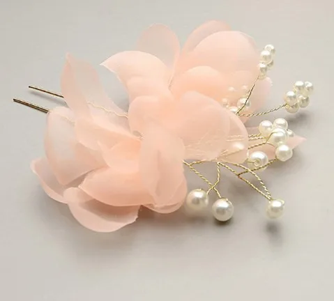 Bride Handmade Simulated Pearl Crystal Hairpins For Wedding Charm Floral Hair Pins Bridal Hair Jewelry Accessories