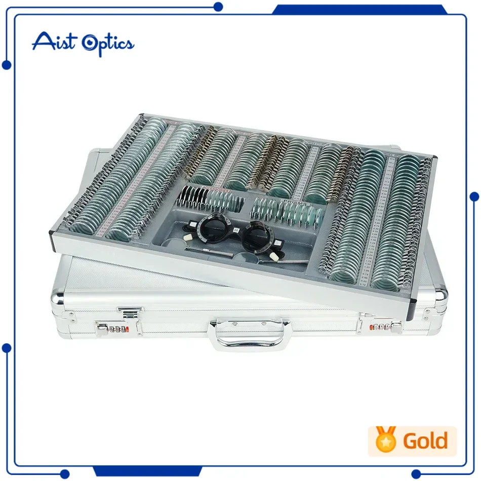 検眼テスト光学 266 ピーストライアルレンズセットメタルリムアルミ