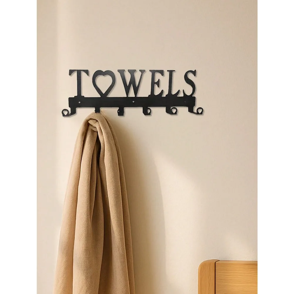 1 قطعة رف منشفة من الحديد المطاوع الأسود ، ديكور المنزل/المطبخ/الحمام ، هدية عيد الميلاد/الهالوين