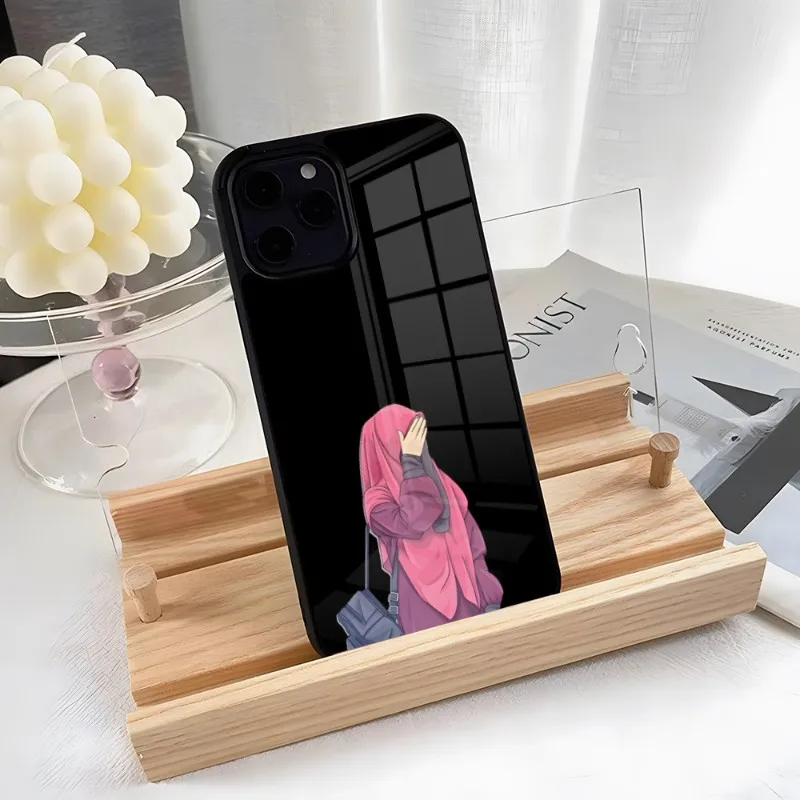 Muslim Islamic Arabic Hijab Face Gril Eyes Koran Phone Case PC+TPU Case For IPhone 15 14 11 12 15 13 Pro Max 8 7 X SE XR Hard