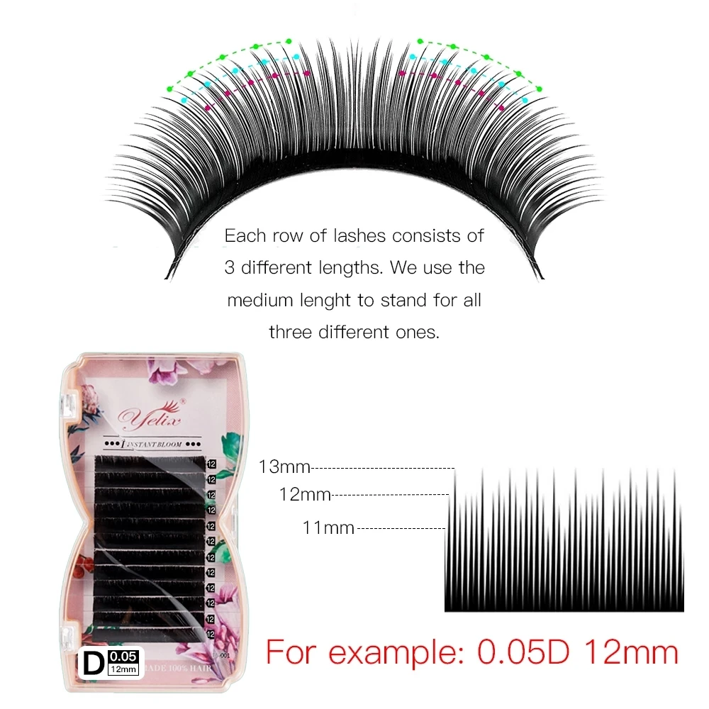 5pcs Yelix Easy Fanning Eyelash Extensions Wholesale Volume Lashes Mix Camellia Bloom Lash Extension Supplies Pink Eyelash Box