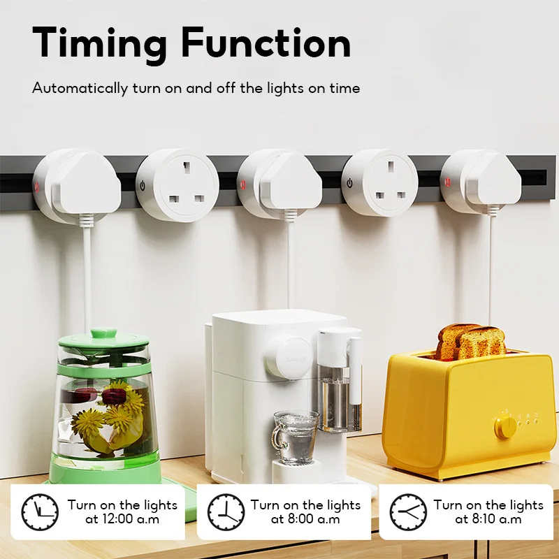 Tuya Smart Plug WiFi Socket US/UK Standard, 10A Power Monitor, Voice Control, Timing Schedule, Works with Alexa Google Home new
