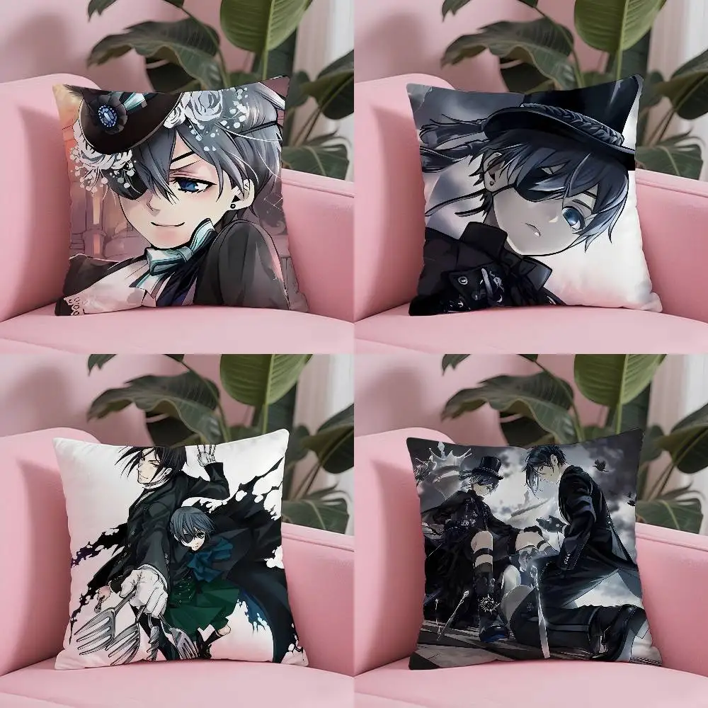 

Anime B-Black B-Butler Pillow Case Safe Custom Photo Pillow, Anti-fade Brushed Fleece Cushion, Maternal & Infant Safe.