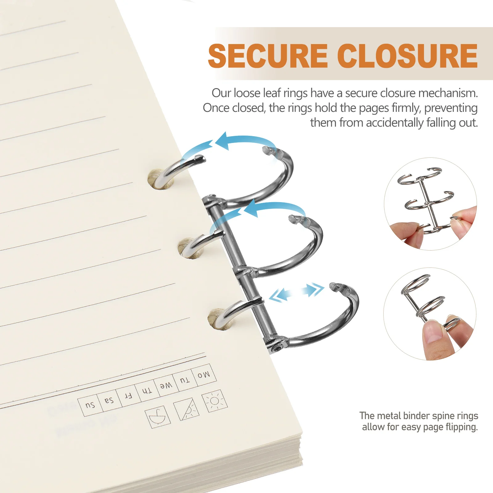20 قطعة أجندة مكتبية /رزنامة مكتبية حلقة الموثق متمحور خواتم معدنية فضفاضة ورقة كتاب خواتم ملزمة مقاطع المنظم ل ورقة دفتر ملزمة #6
