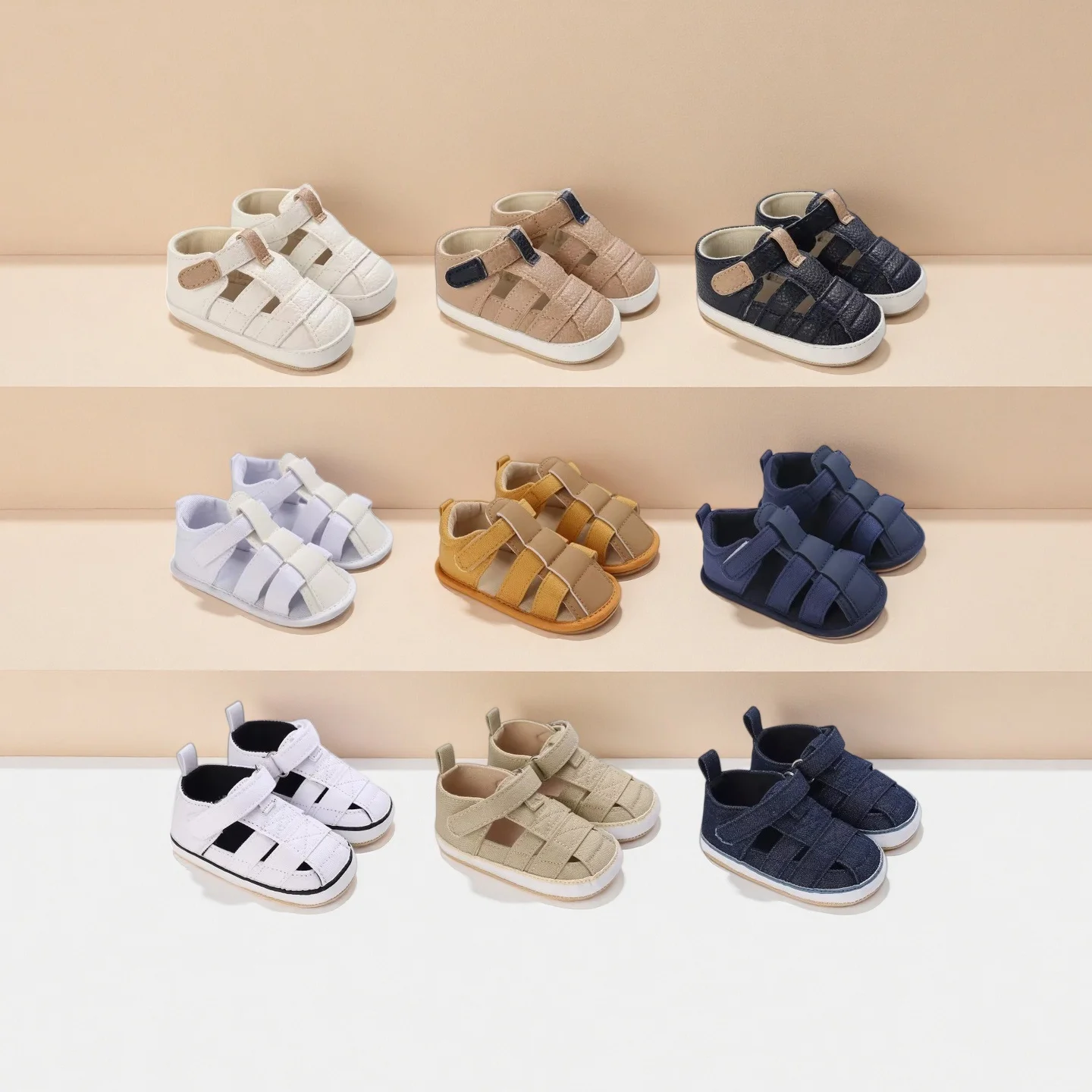 

0-18M Newborn Baby Shoes Boys and Girls Summer Sandals Soft Rubber Sole Anti slip Baby First Step Walking Shoes Baby Sandals