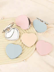 1PC Double Sided Makeup Mirror Red Pink Blue Khaki Simple Style Grunge Design | Metal Desktop Mirror Practical and Convenient |