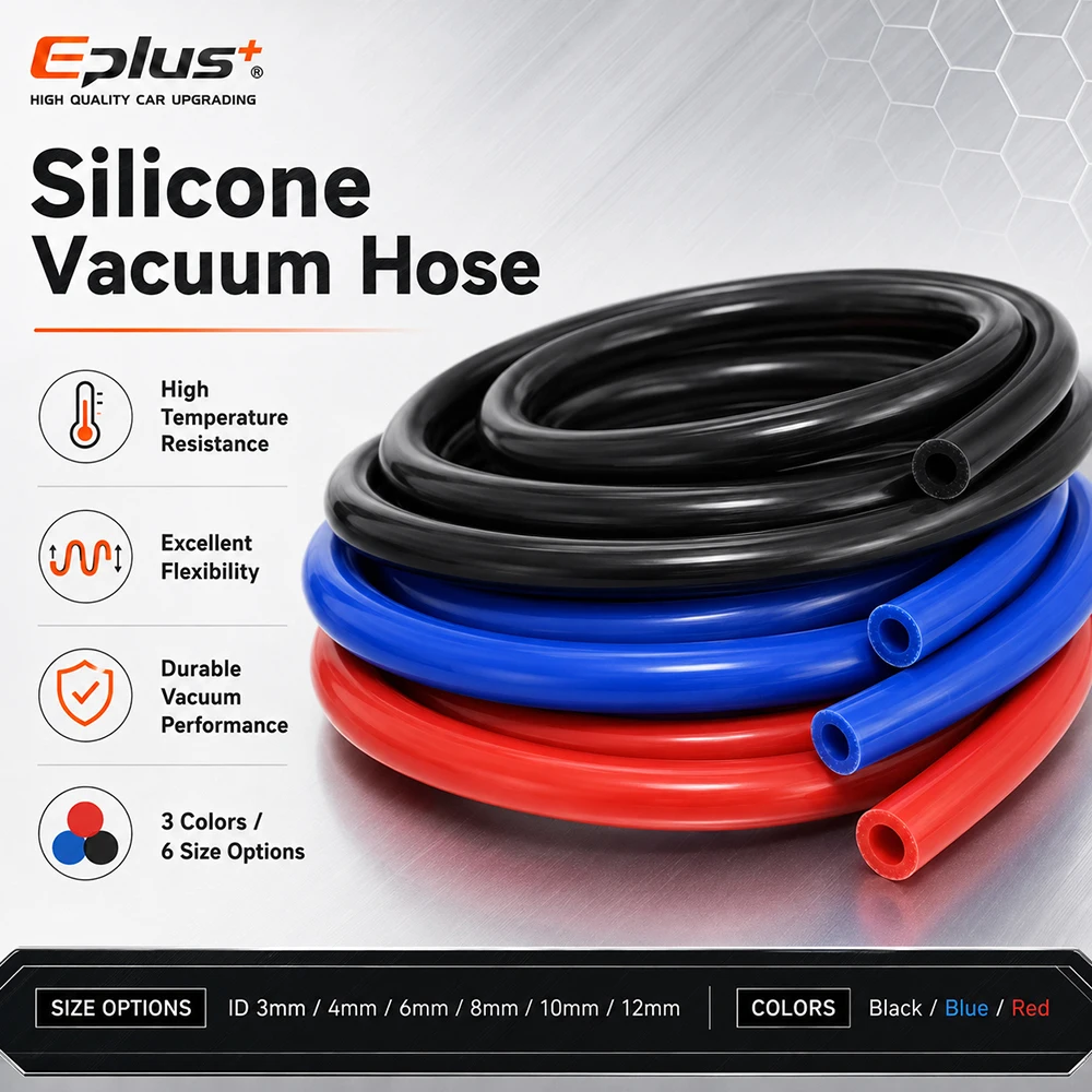 EPLUS Universeller Roter Blauer Schwarzer Silikon-Vakuumschlauch ID 3mm-12mm Hitzebeständig Flammhemmend Auto Motorrad Schlauch – Detail 5