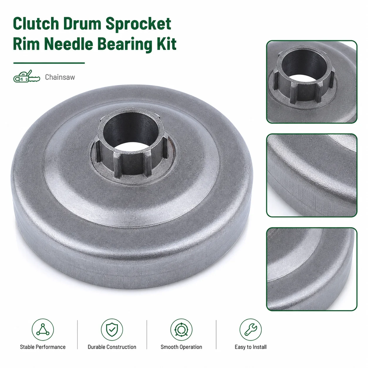 .325"-7T Clutch Drum Sprocket Needle Bearing Kit for Husqvarna 340 345 346XP 350 351 353 445 450 OEM 537110503 Chainsaw Parts view 4