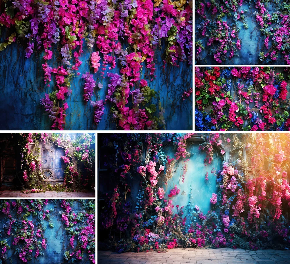 

Mehofond Photography Background Retro Wall Spring Flowers Adult Birthday Wedding Maternity Portrait Decor Backdrop Photo Studio