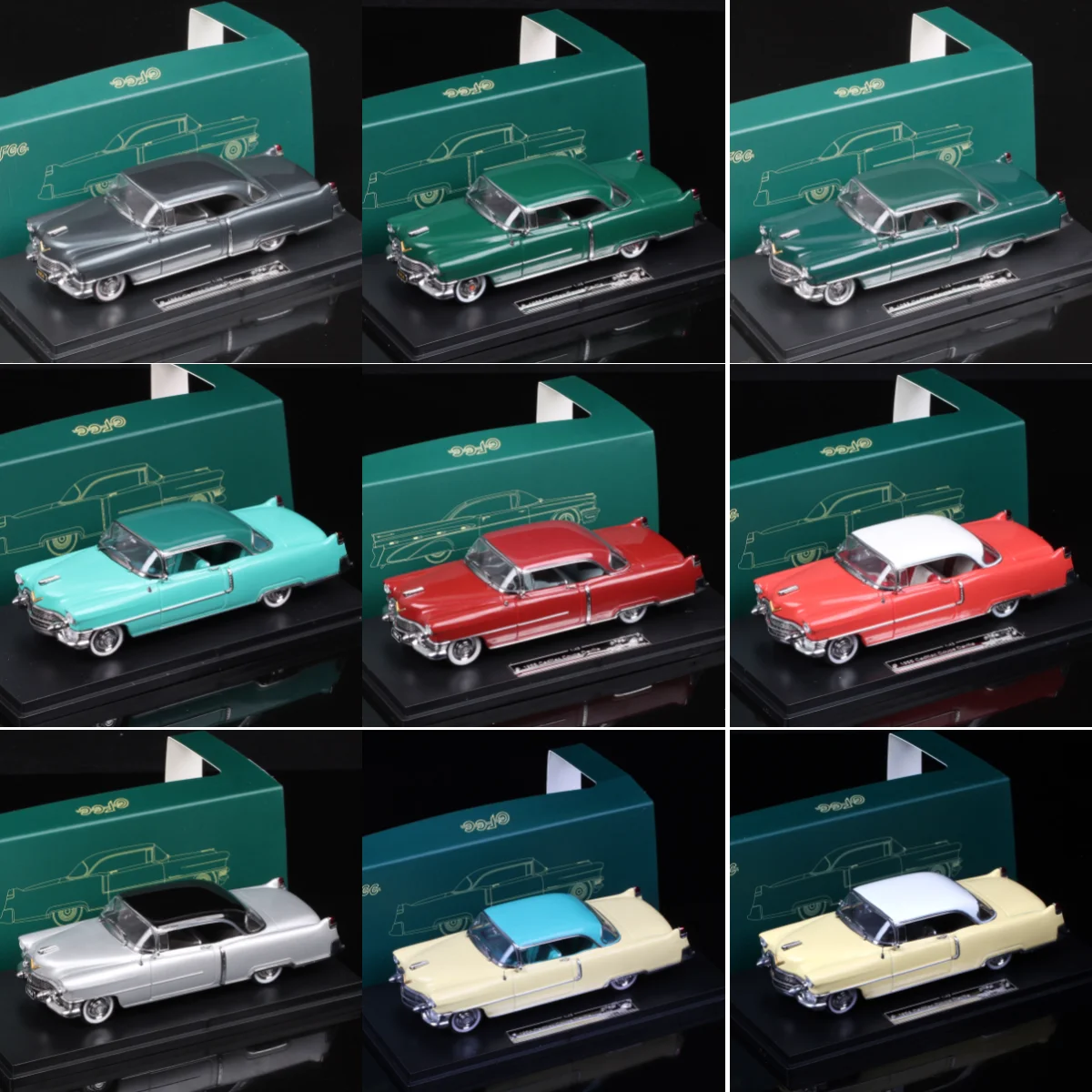 Classic GFCC 1/43 Scale 1954 Cadillac Coupe De Ville Deville Car Diecasts & Toy Vehicles Souvenir Miniatures Acrylic Box Models