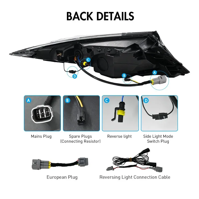 2Pcs Clear LED Tail Lights For Toyota GR86 Subaru BRZ 2021-2025 Plug and Play Rear Brake Lamps