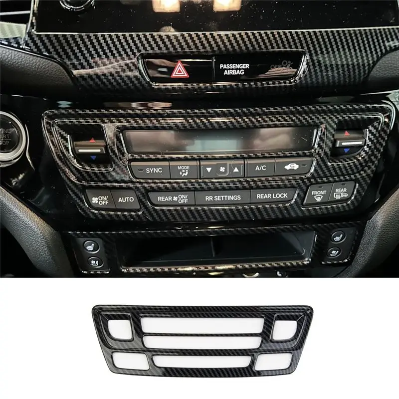 For Honda Ridgeline 2021-2023 Pilot 2016-2022 Central Control Air Conditioning Panel Cover Trim Parts Carbon Fiber-A28K